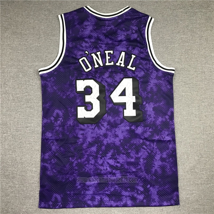Camiseta Los Angeles Laker Shaquille O'neal #34 Galaxy Violeta